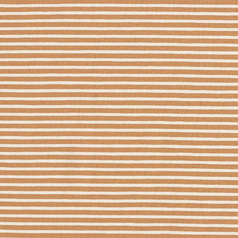 Narrow Stripes Cotton Jersey – cream/cinnamon,  image number 1