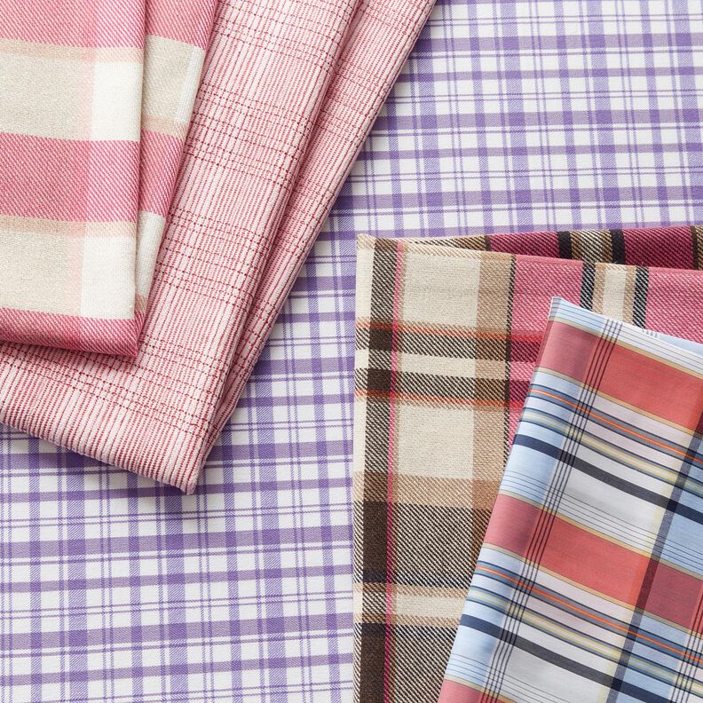 Cotton flannel large check – white/pink,  image number 6