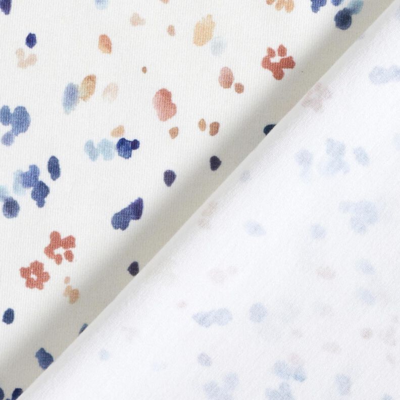 GOTS Cotton Jersey Watercolour dots digital print – white/indigo,  image number 4