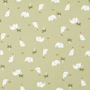 Double Gauze/Muslin Baby elephants – pistachio, 