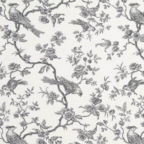 Cotton Cretonne birds – slate grey/offwhite, 