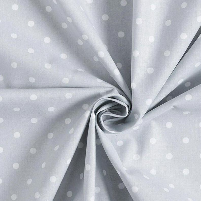 Cotton Cretonne dots – white/silver grey,  image number 3