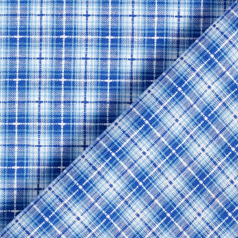 Cotton fabric gradient check – white/royal blue,  image number 4