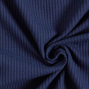 Cotton waffle jersey Plain – navy blue, 