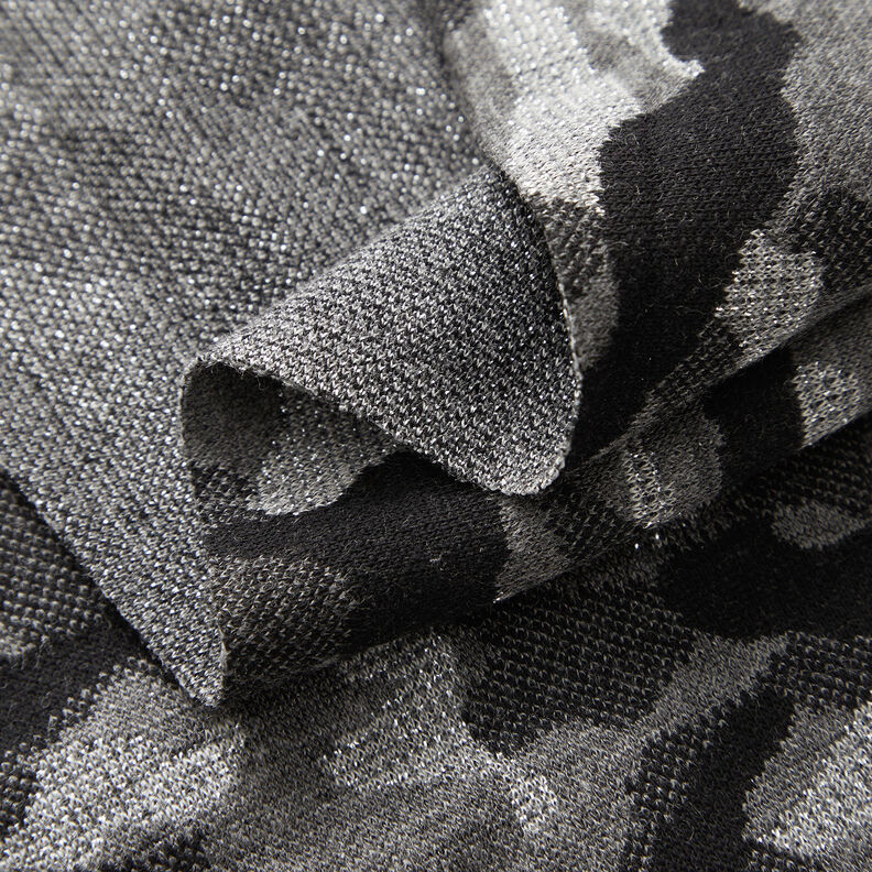 Knitted Jacquard Camouflage Metallic – black/metallic silver,  image number 3