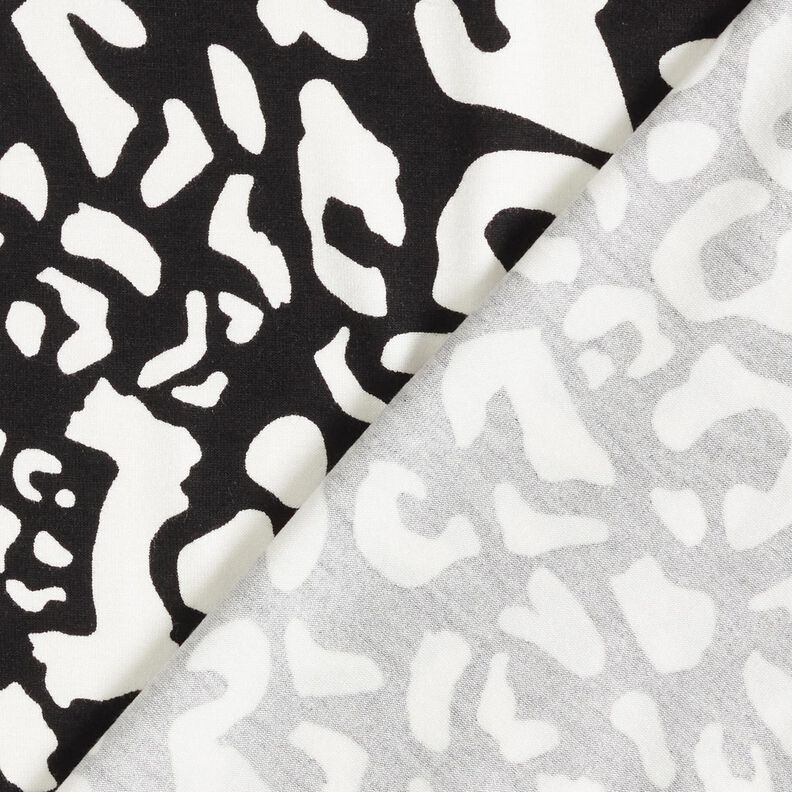 Viscose Jersey abstract leopard spots – black/white,  image number 4