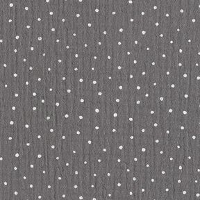 Double Gauze/Muslin Polka Dots – slate grey/white, 