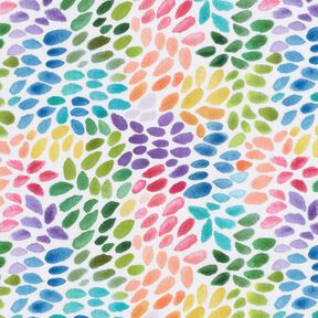 Cotton Poplin Rainbow polka dots Digital Print – white/colour mix, 