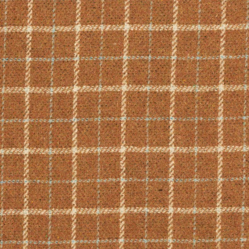 Coat Fabric Doubleface Windowpane check/plain – caramel/light beige,  image number 4