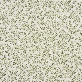 Decor Fabric Half Panama Fine Leafy Vines – natural/lime green, 