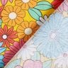 Cotton Cretonne large retro flowers – turquoise/sunglow,  thumbnail number 4