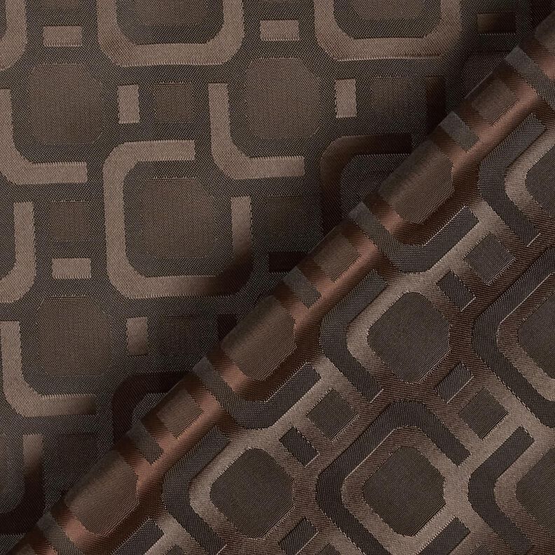 Lining Fabric Jacquard Retro Pattern – dark brown,  image number 4