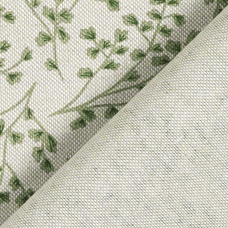 Decor Fabric Half Panama Fine Leafy Vines – natural/lime green,  image number 4