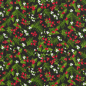 Cotton Cretonne Mistletoe – black/red, 