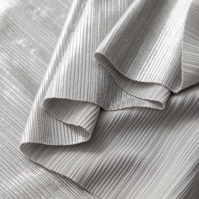 Rib jersey metallic – metallic silver,  image number 3