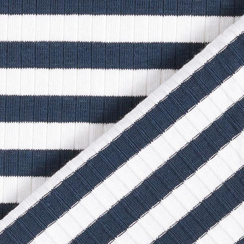 Ribbed Jersey yarn-dyed horizontal stripes – offwhite/navy blue,  image number 4