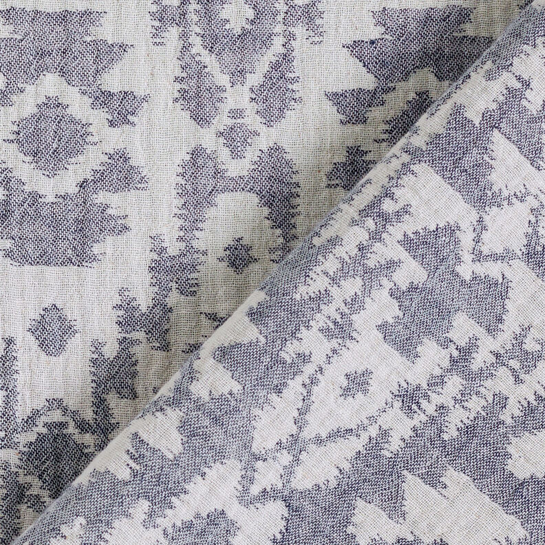 Double Gauze/Muslin Jacquard Aztec pattern | by Poppy midnight blue/misty grey,  image number 6