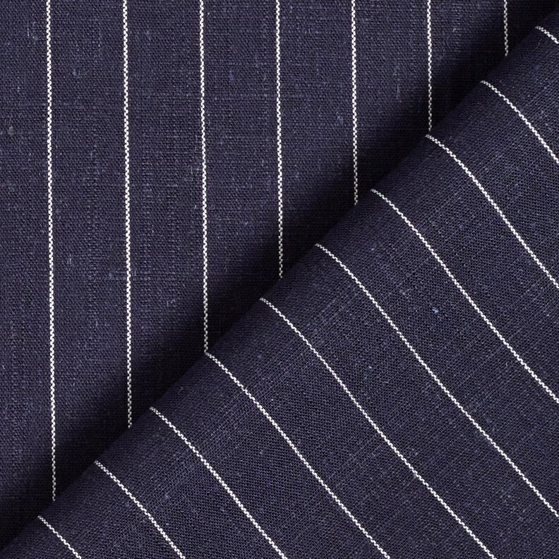 Viscose-linen blend wide pinstripes – navy blue,  image number 4