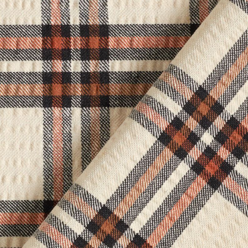 Seersucker tartan – beige/terracotta,  image number 5