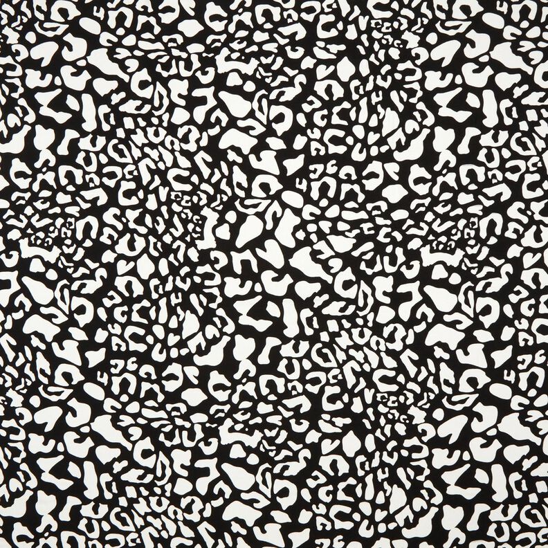 Viscose Jersey abstract leopard spots – black/white,  image number 1