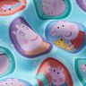 Cotton Poplin Peppa Faces Licensed Fabric | ABC Ltd – light turquoise,  thumbnail number 2