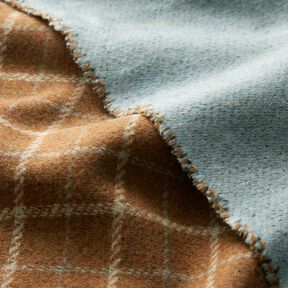 Coat Fabric Doubleface Windowpane check/plain – caramel/light beige, 