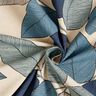 Decor Fabric Half Panama large leaves – blue/natural,  thumbnail number 3