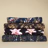 French Terry Border fabric dried flowers and feathers | Glitzerpüppi – midnight blue/cinnamon,  thumbnail number 5