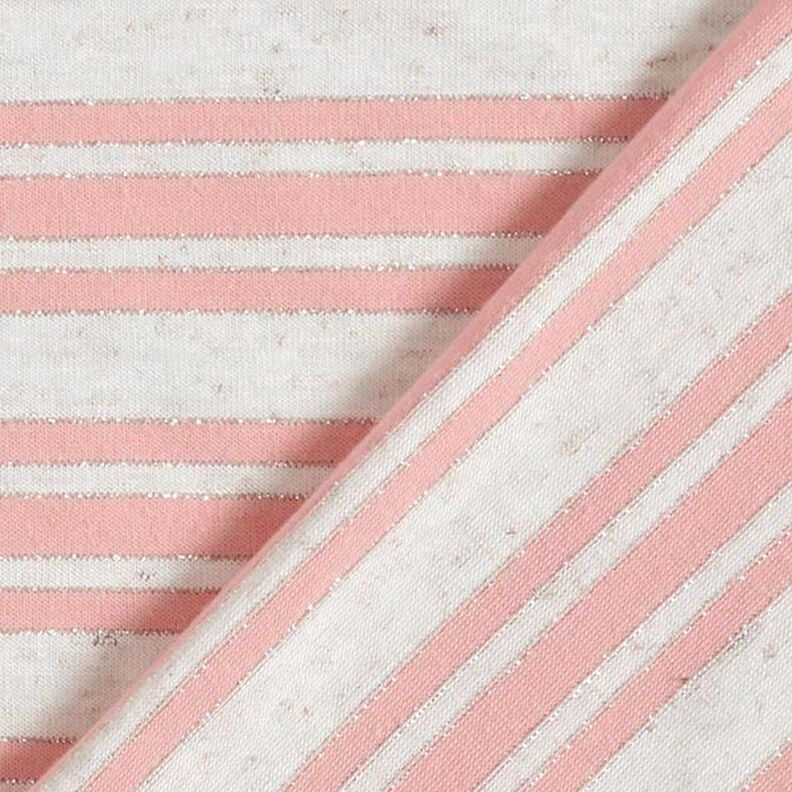 Viscose jersey, irregular glitter stripes – offwhite/rosé,  image number 4