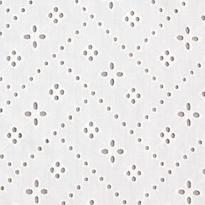 Broderie anglaise cotton fabric – white | Remnant 80cm, 