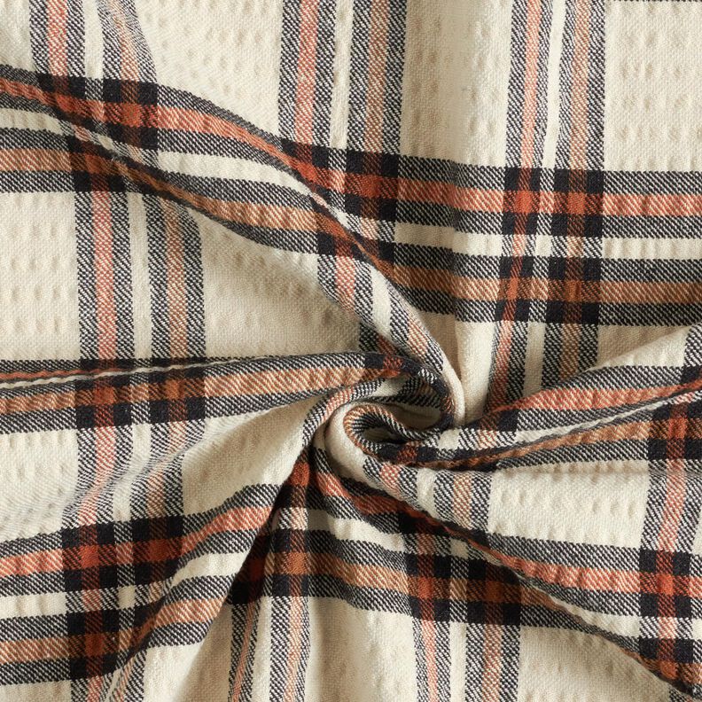 Seersucker tartan – beige/terracotta,  image number 4