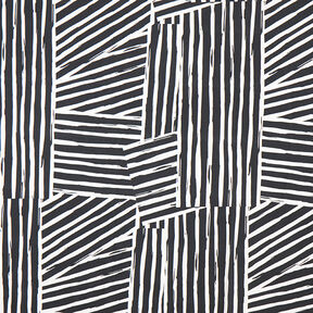 Decor Fabric Half Panama Abstract Shapes – ivory/black, 