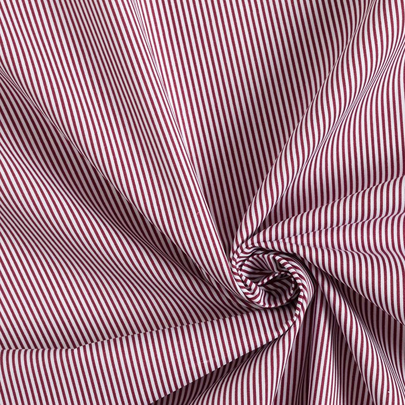 Cotton Poplin Mini stripes – burgundy/white,  image number 3