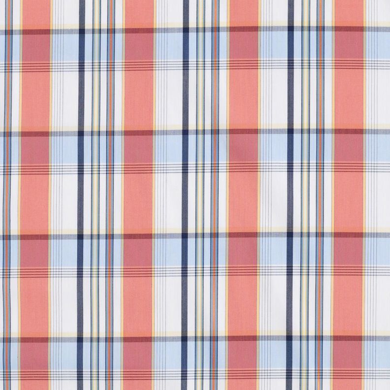 Cotton mix tartan shiny stripes – coral,  image number 1