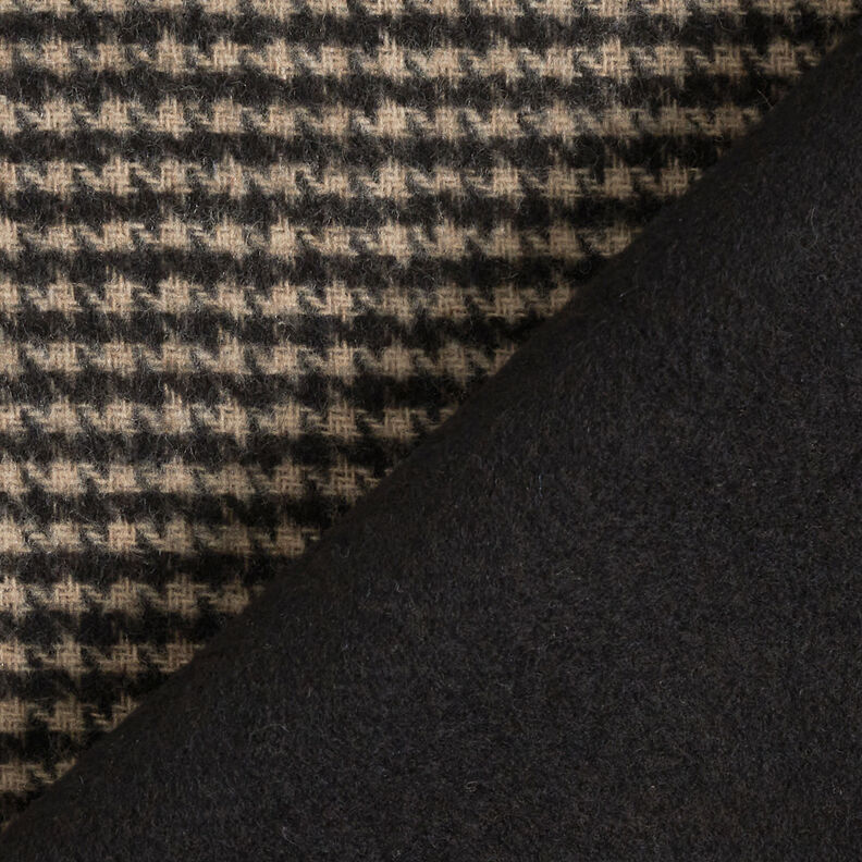 Coat fabric double-face houndstooth/plain – light grey/black,  image number 5