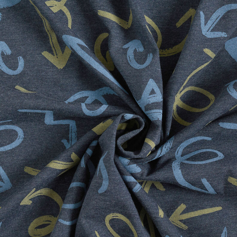 Cotton Jersey Wild arrows | by Poppy navy blue,  image number 3