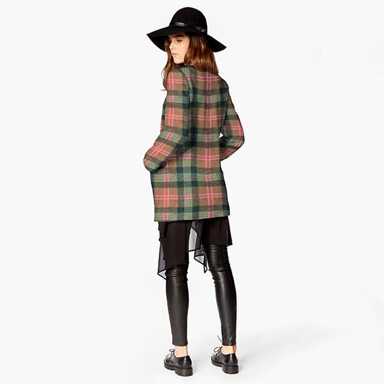 large checked faux fur – dark beige,  image number 6