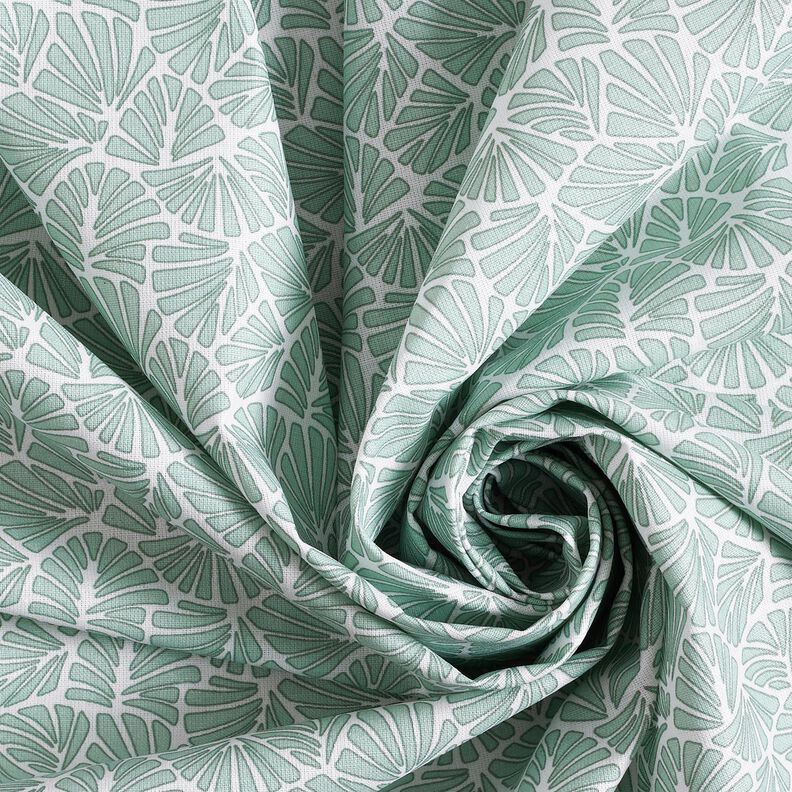 Coated Cotton abstract mini leaves – pale mint/white,  image number 4