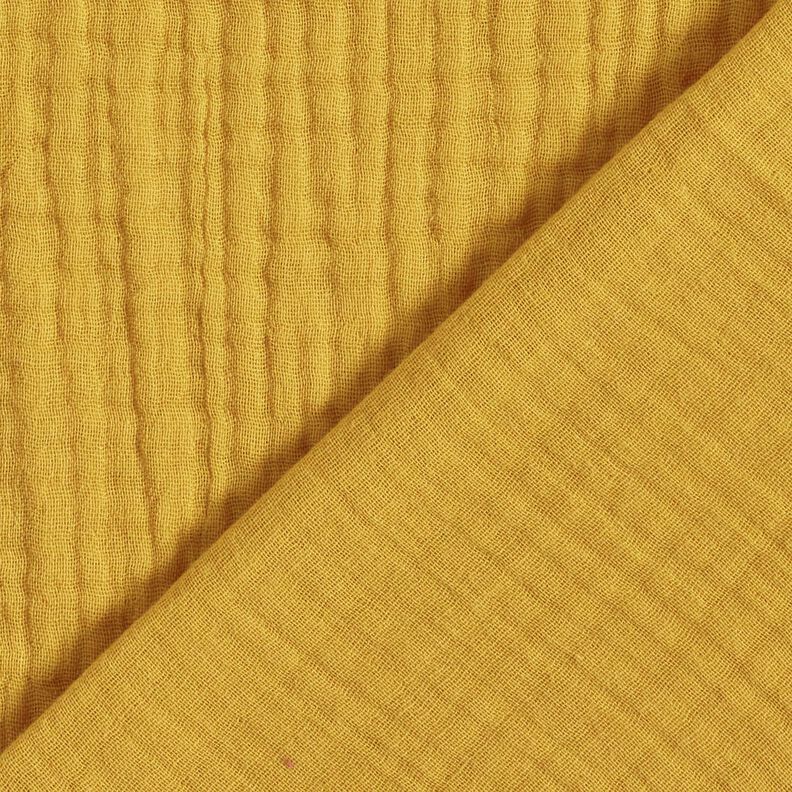 Triple-Layer Cotton Muslin Plain – mustard,  image number 4