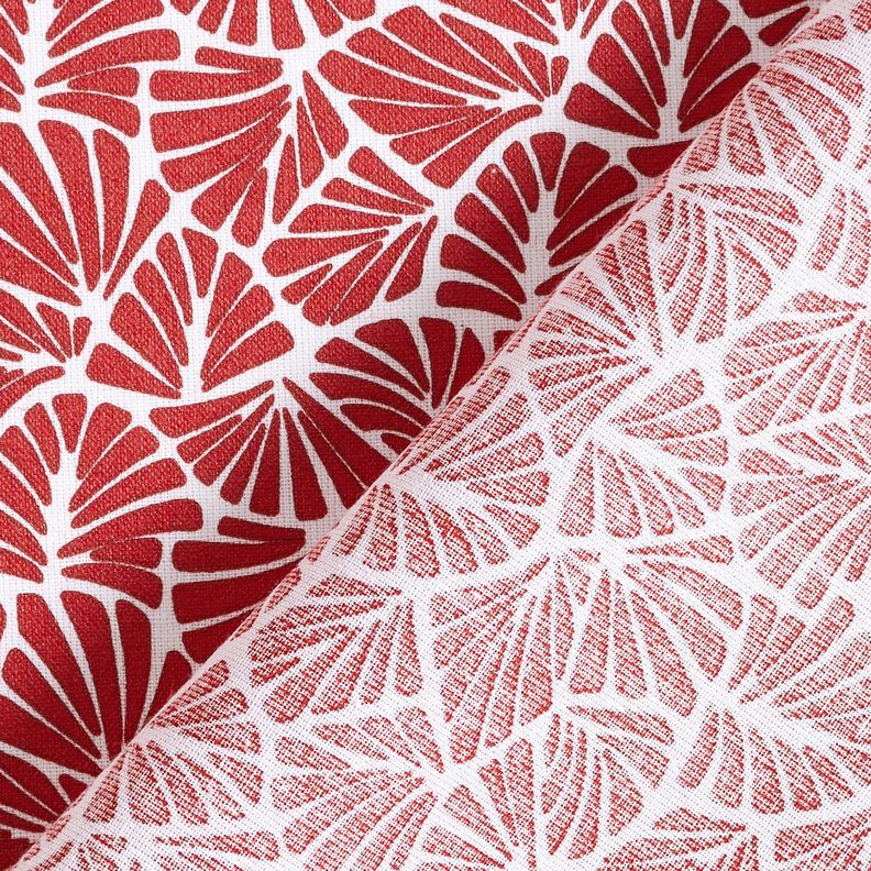 Coated Cotton abstract mini leaves – dark red/white,  image number 5