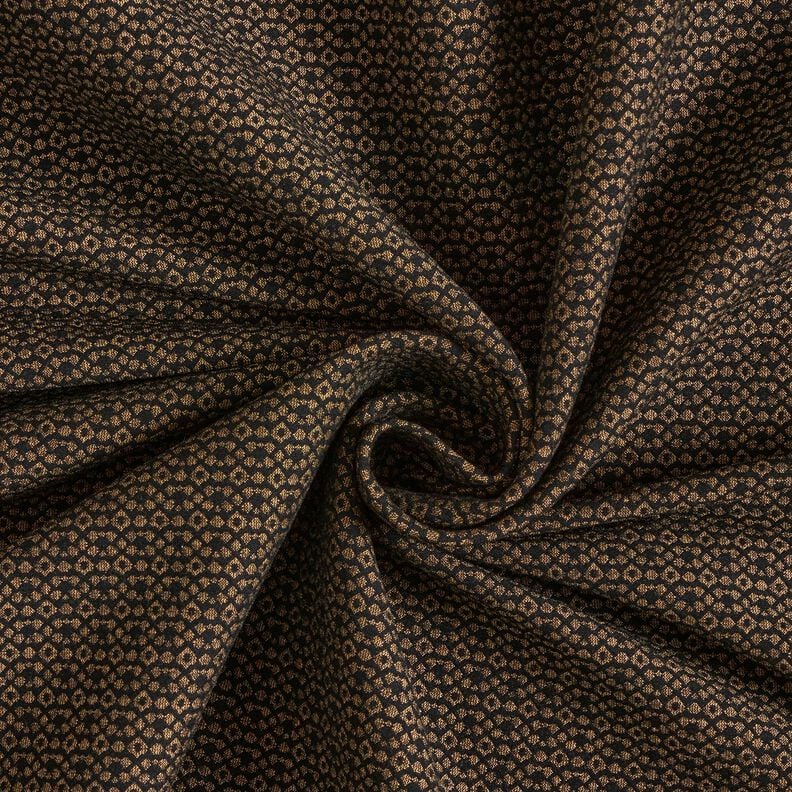 Stretch Trouser Fabric diamonds – black/light brown,  image number 1