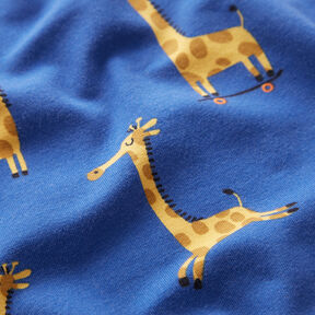 Cotton Jersey Sporty giraffes – royal blue, 