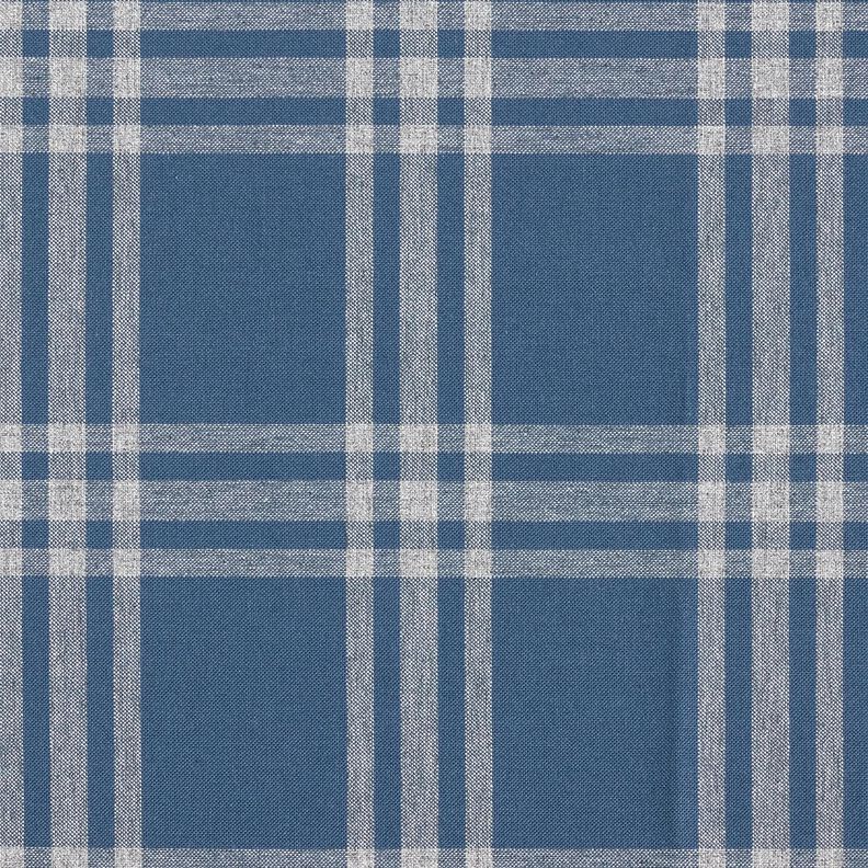 Cotton fabric large check – denim blue/light grey,  image number 1