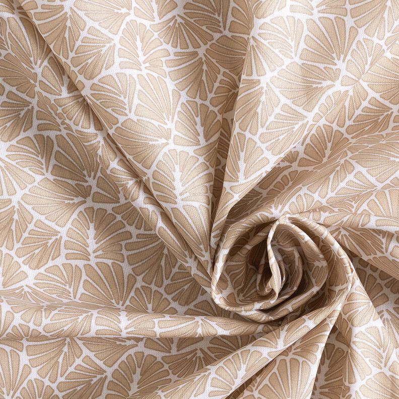 Coated Cotton abstract mini leaves – beige/white,  image number 4