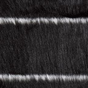 Faux Fur Horizontal stripes – black/offwhite, 