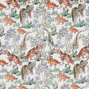 French Terry dinosaurs in the jungle Digital Print – natural, 