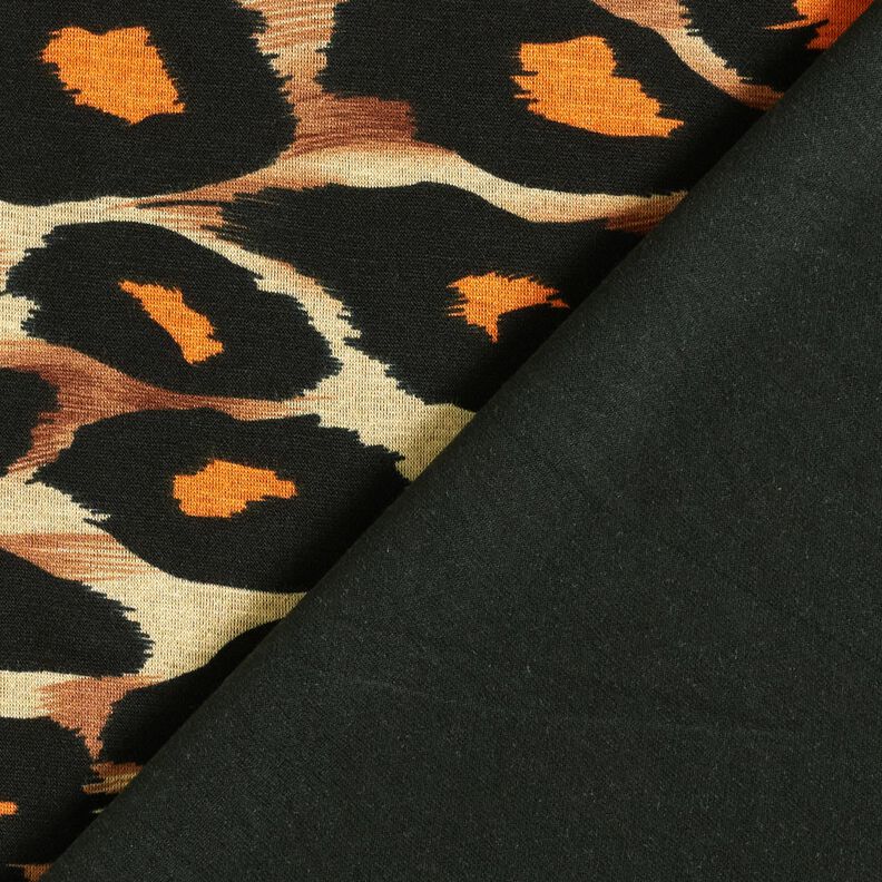 Viscose Jersey large leopard spots – brown/orange,  image number 4