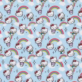 Cotton Poplin Hello Kitty rainbows Licensed Fabric | SANRIO – sky blue, 
