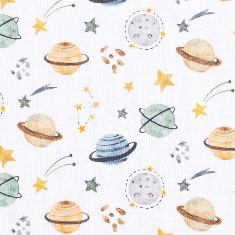 Decor Fabric Half Panama Planets – white,  image number 5