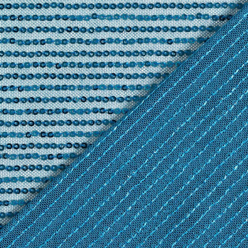 Sequin fabric vertical stripes – navy blue,  image number 4